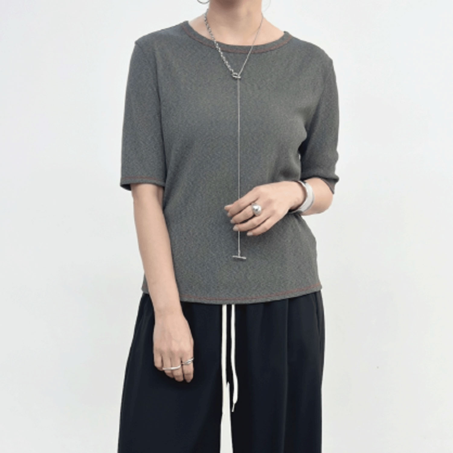 NUS 5分袖シアーTシャツ - 画像1