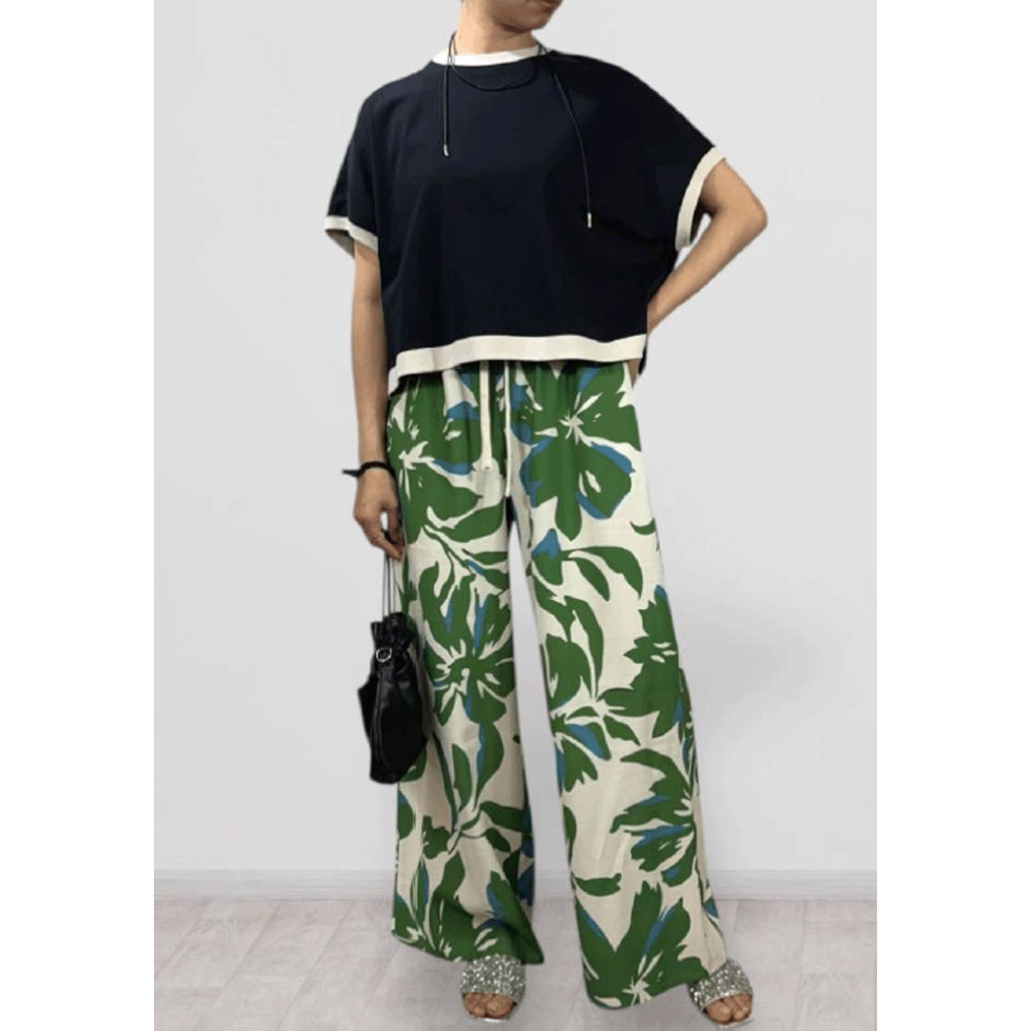 QTUME バイカラー細リブT - 画像3