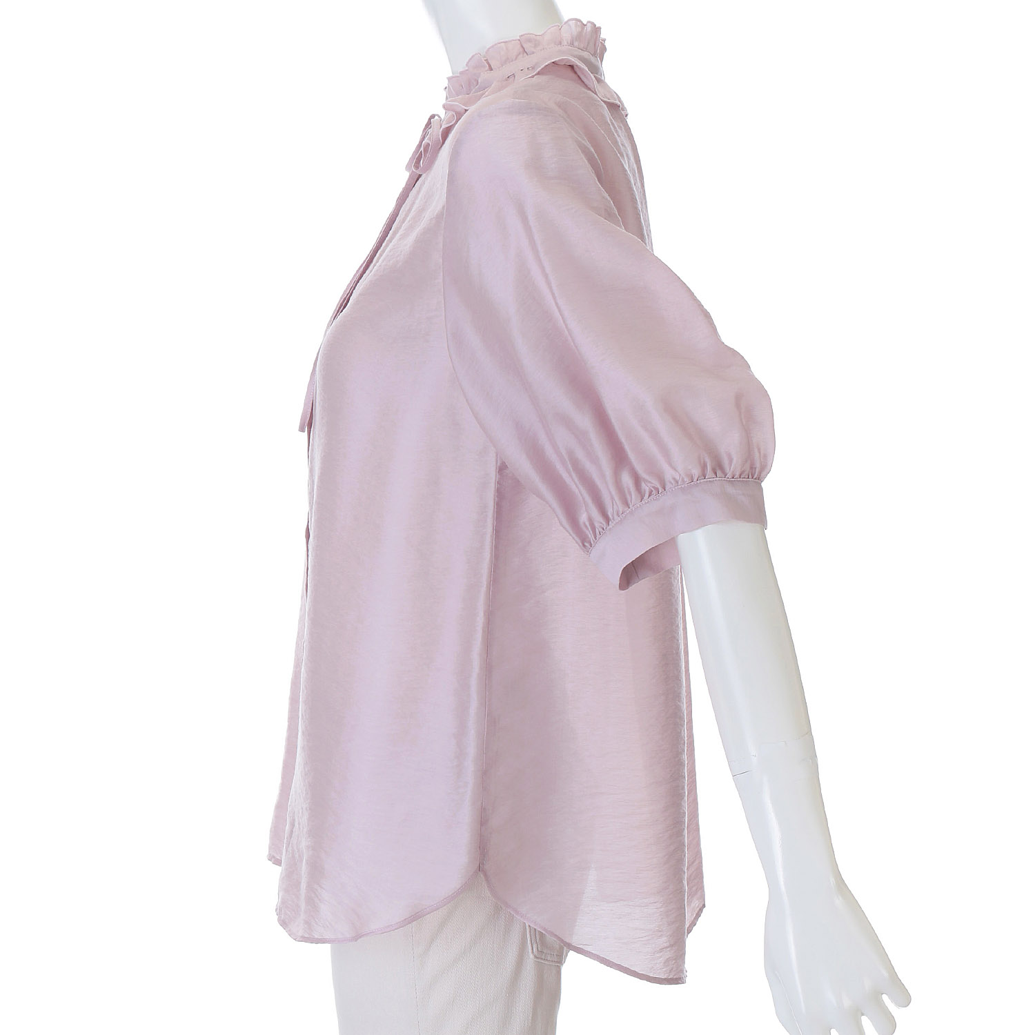 Doubleface Tokyo フリルネック前リボン半袖ブラウス - 画像8