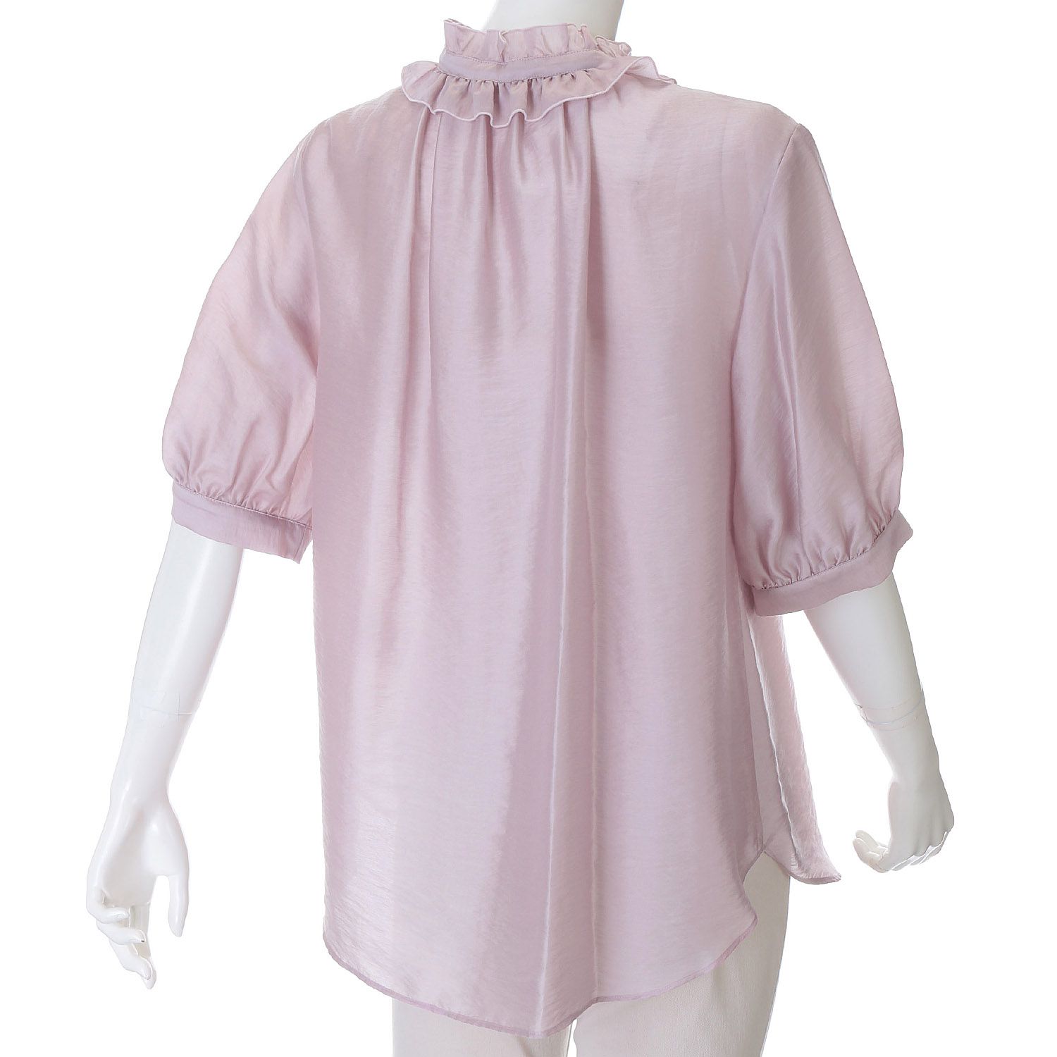 Doubleface Tokyo フリルネック前リボン半袖ブラウス - 画像9