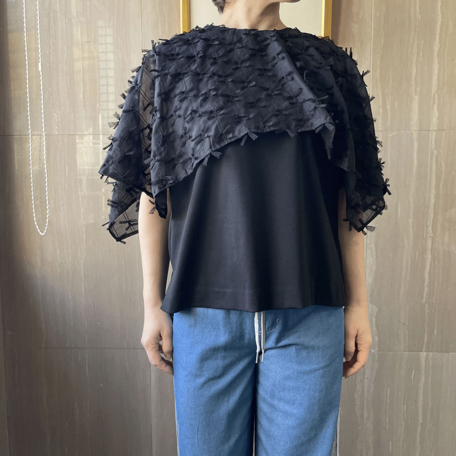 KOKIA リボン刺繍ケープカットソー - 画像1