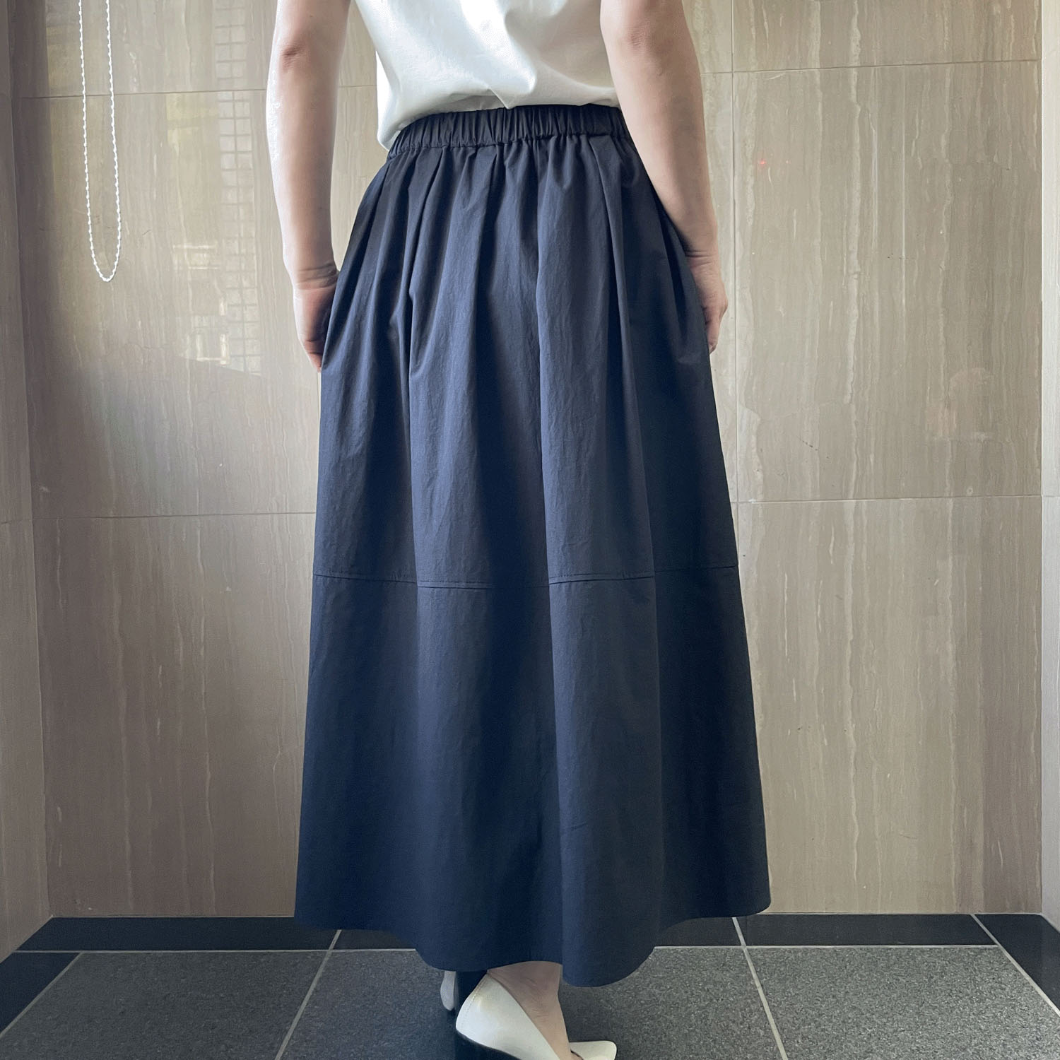 NOUQUE オーガニックタイプライターギャザースカート - 画像4