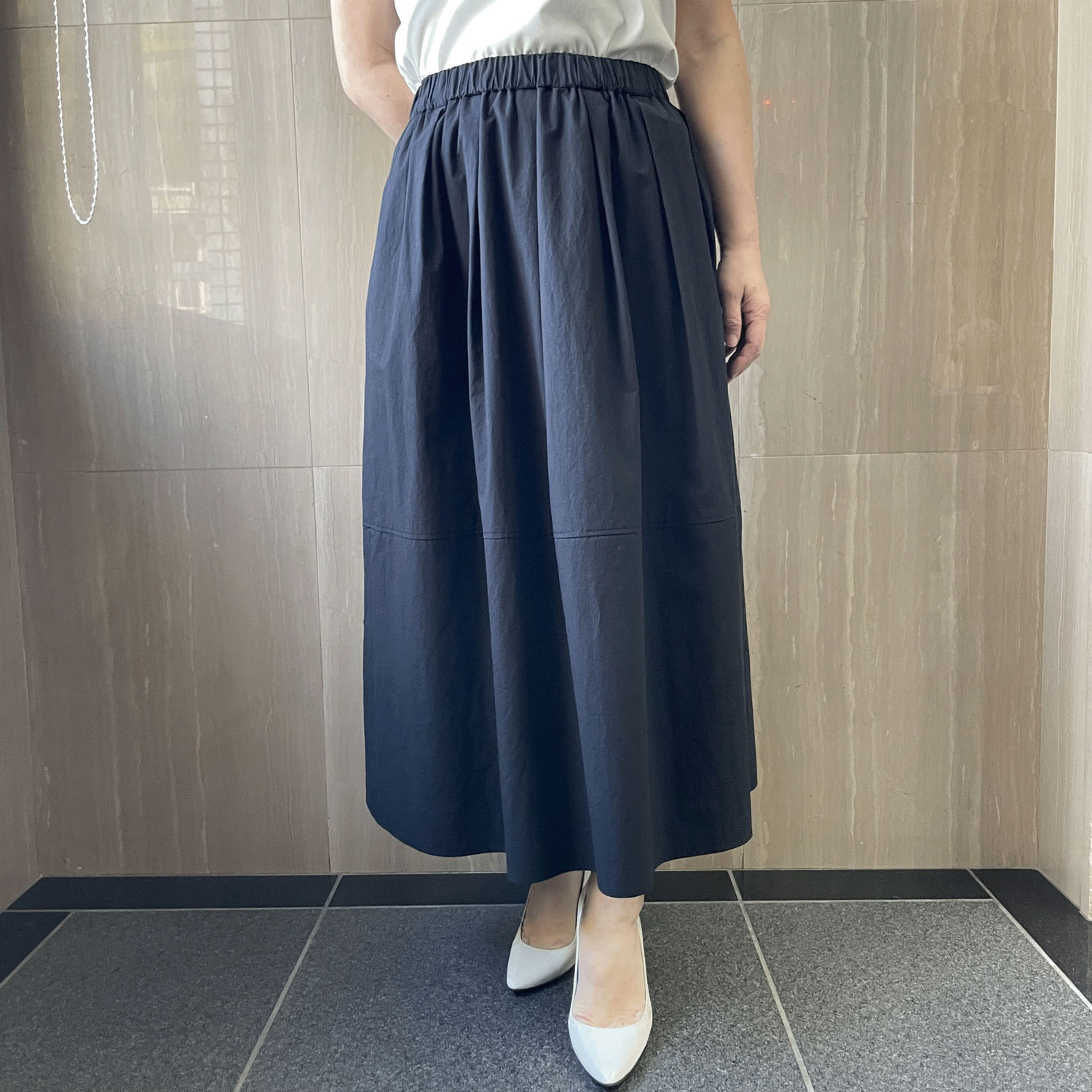 NOUQUE オーガニックタイプライターギャザースカート - 画像1