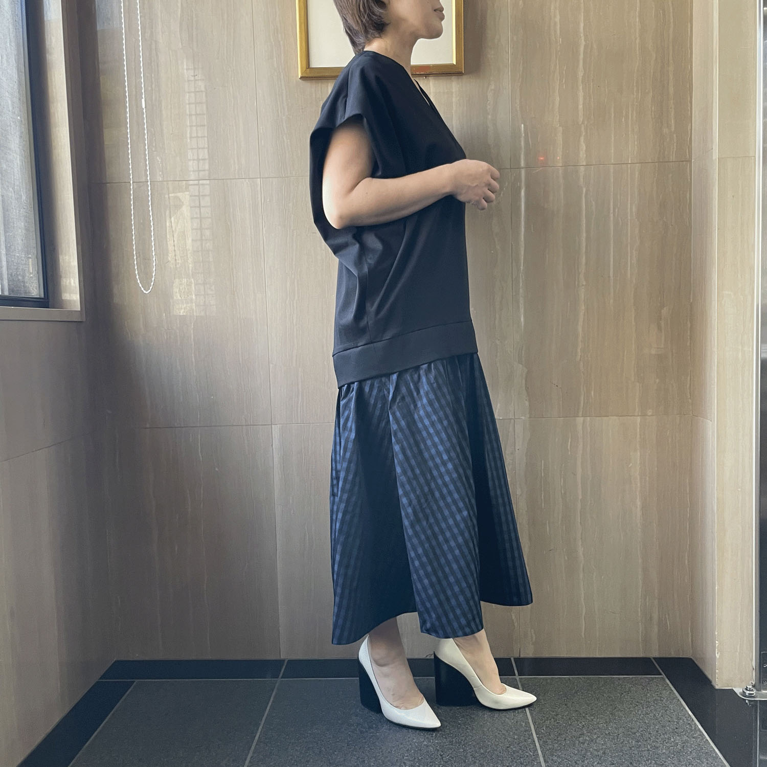 NOUQUE チェックスカートコンビワンピース - 画像4