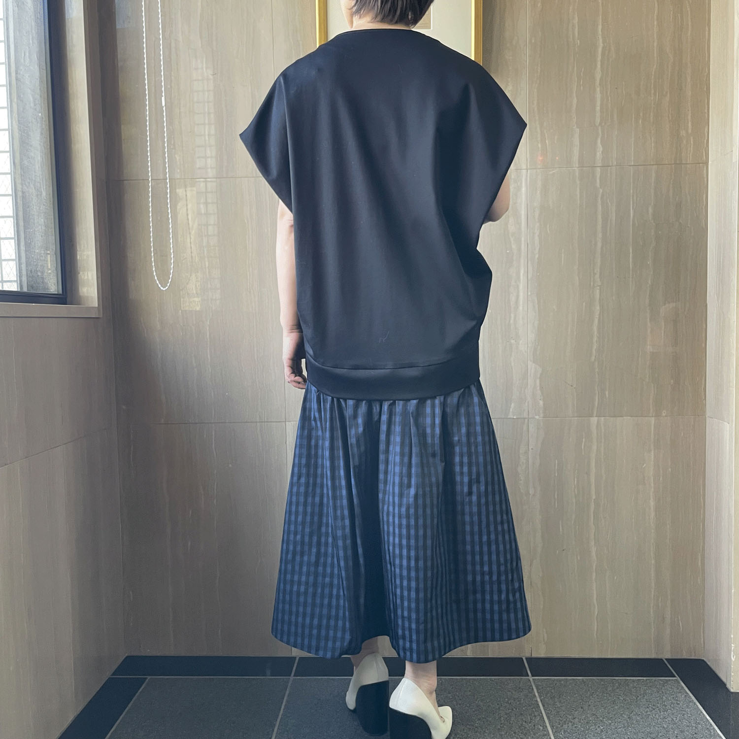 NOUQUE チェックスカートコンビワンピース - 画像5