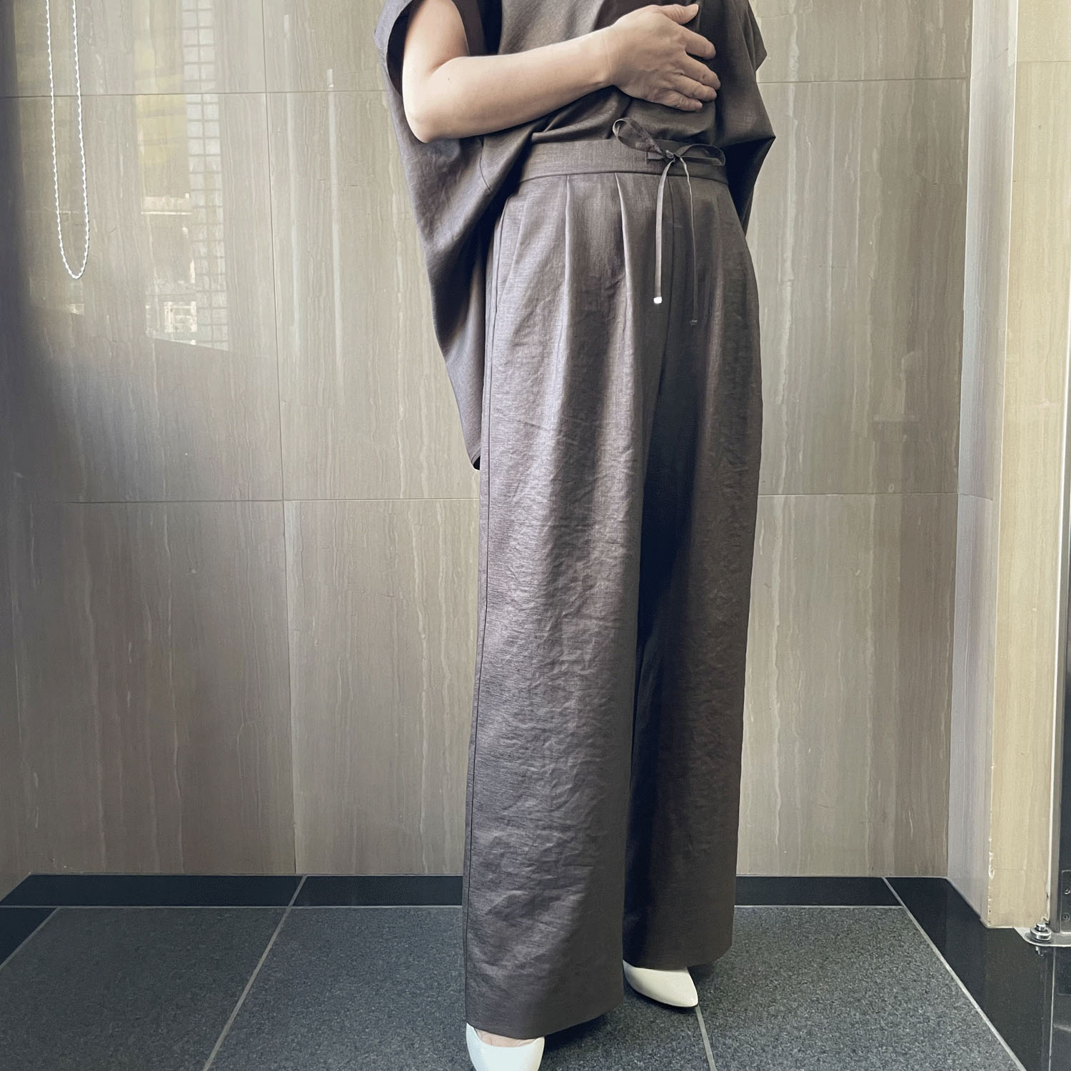 KOKIA 麻調ツイルワイドパンツ - 画像2