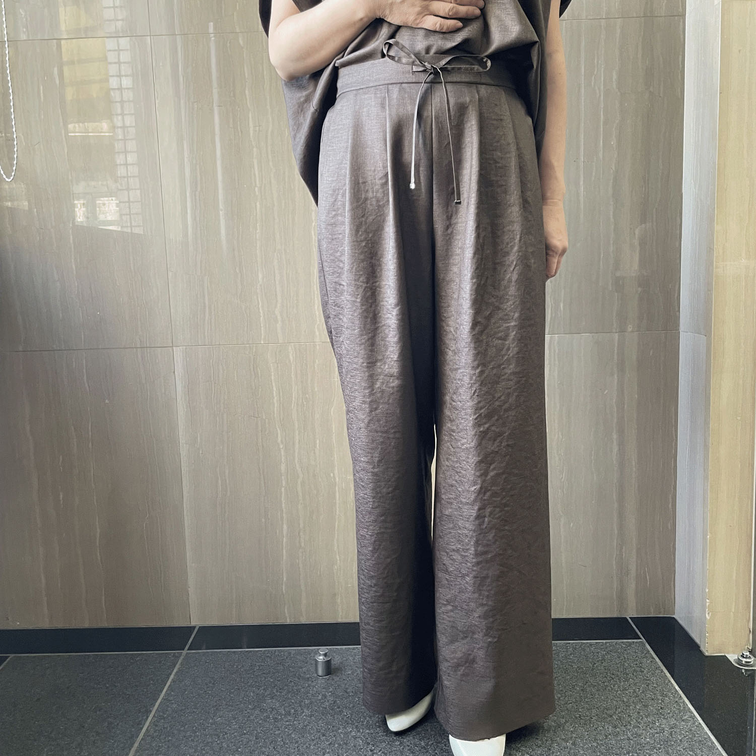 KOKIA 麻調ツイルワイドパンツ - 画像1