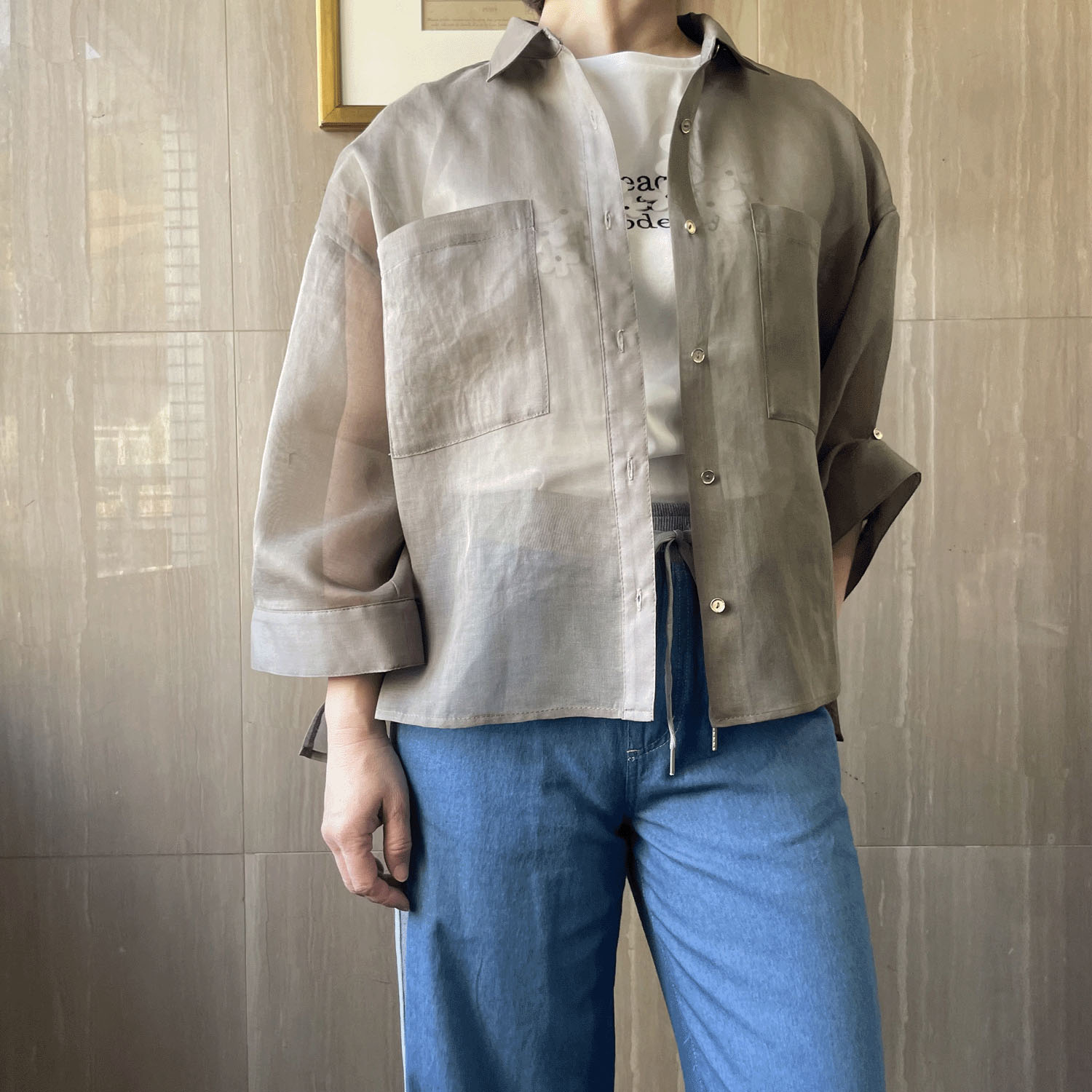 NOUQUE オーガンジー袖2WAYブラウス - 画像1