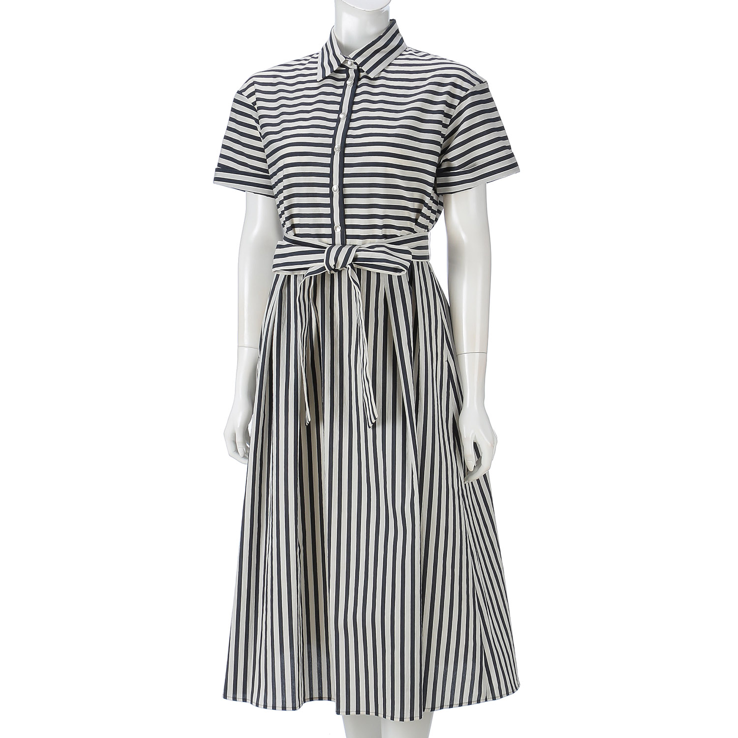 KOKIA ドビーボーダーシャツワンピース - 画像5