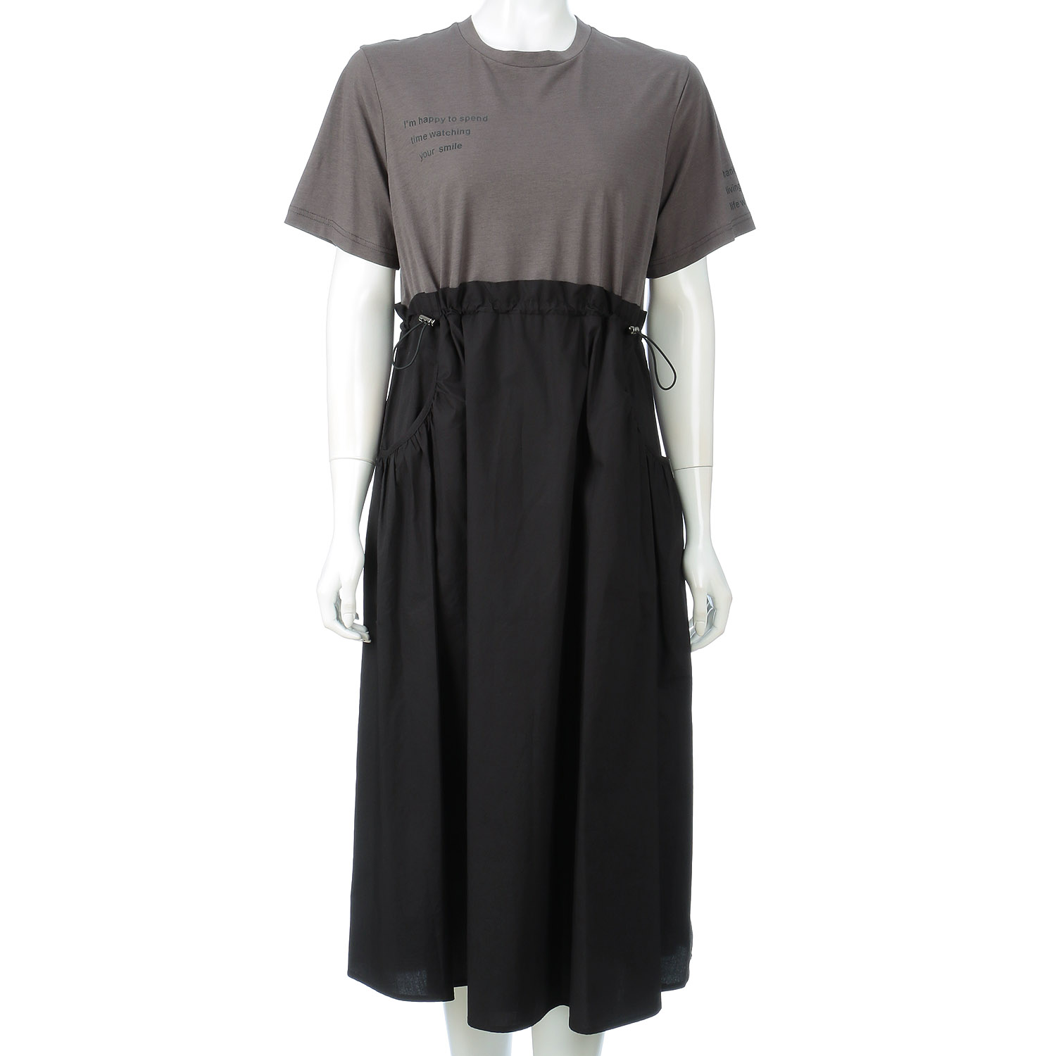 M－station 異素材切り替えワンピース - 画像1