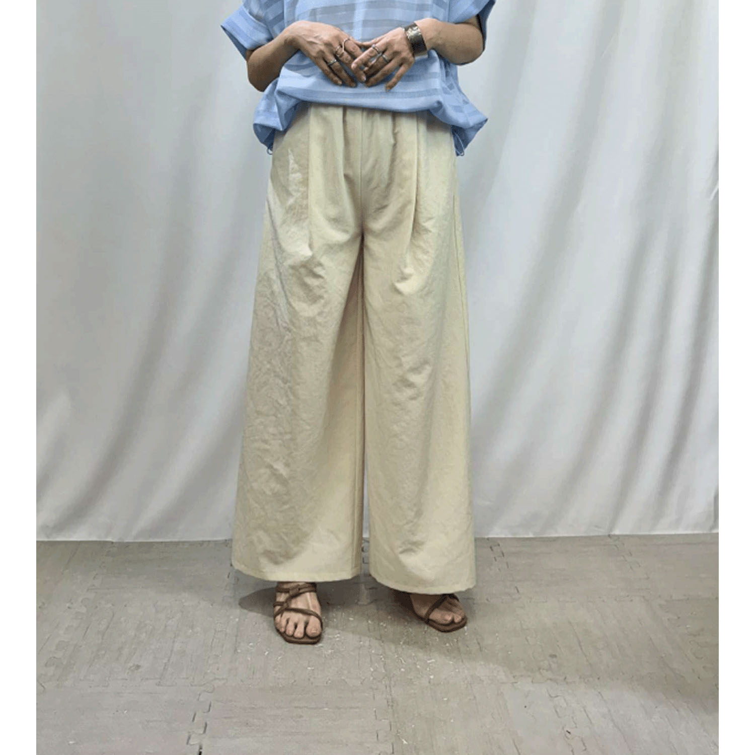 QTUME タックワイドパンツ - 画像1