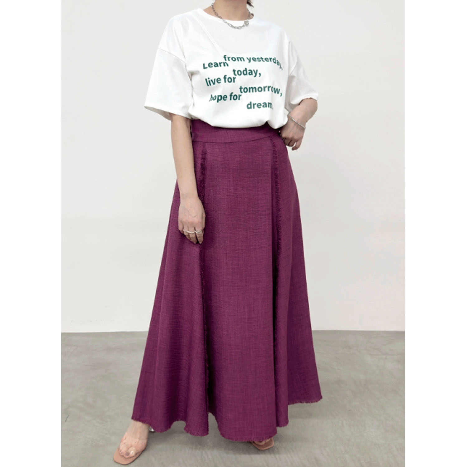 【InstaLive】NUS フリンジデザインフレアスカート - 画像4