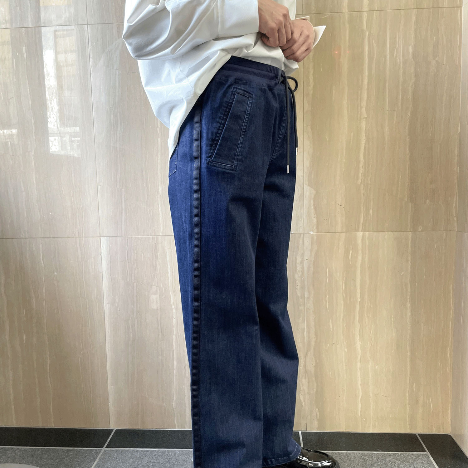 【Insta Live】一珠 KOKIA ワイドデニム脇テープパンツ - 画像3