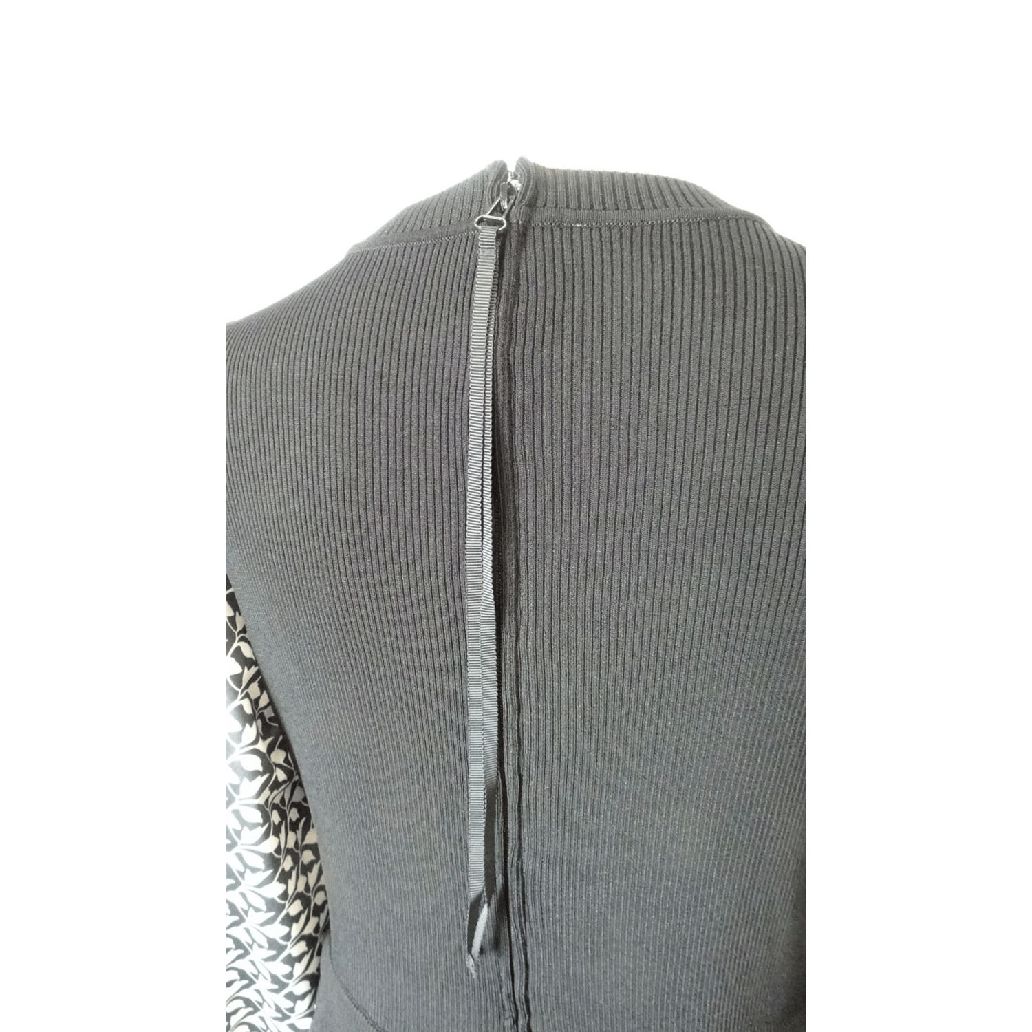 Super Beauty ニットベスト×レイヤード風プリントワンピース - 画像19