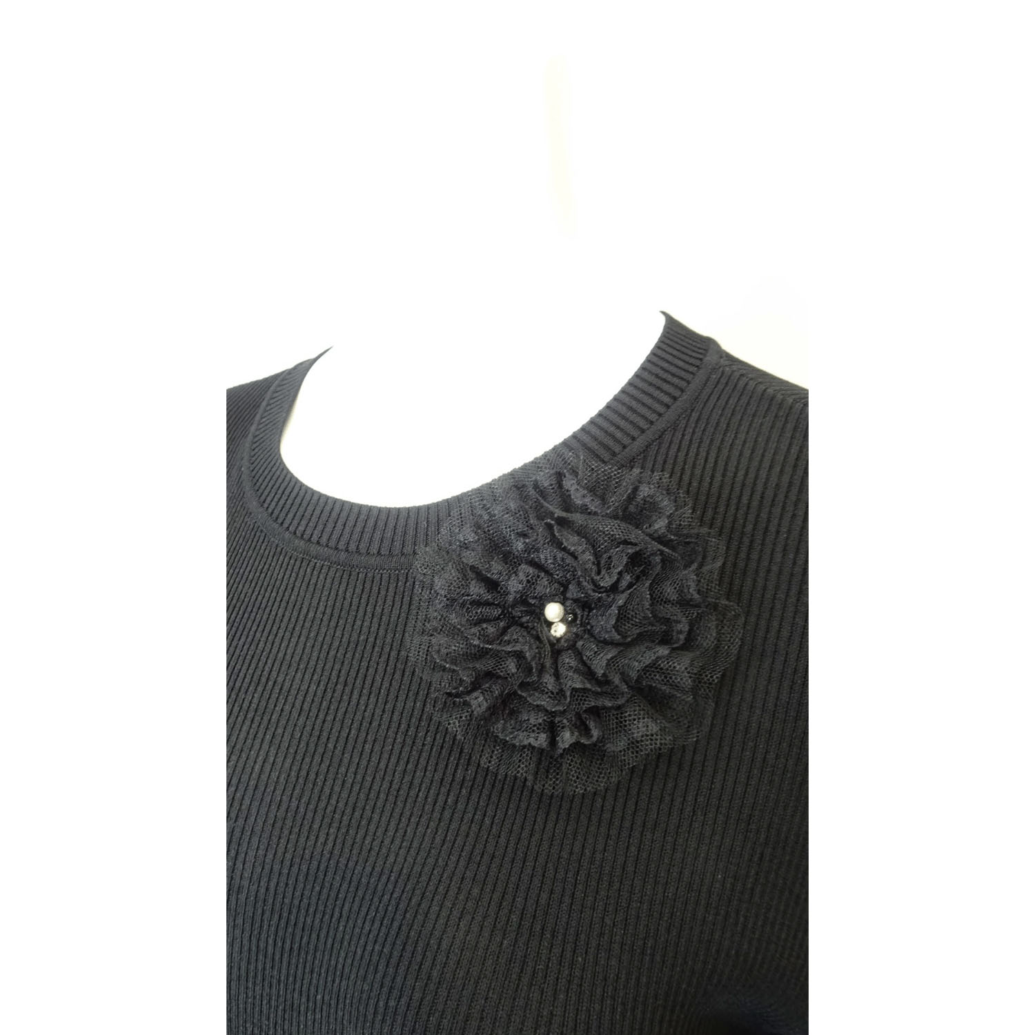 Super Beauty ニットベスト×レイヤード風プリントワンピース - 画像6