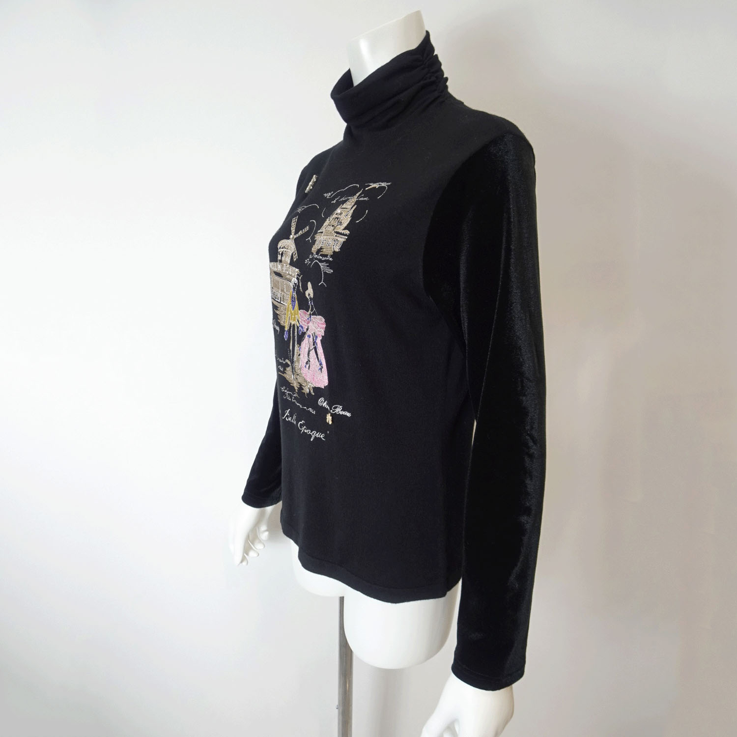 Super Beauty 胸元刺しゅう入りハイネックセーター - 画像2