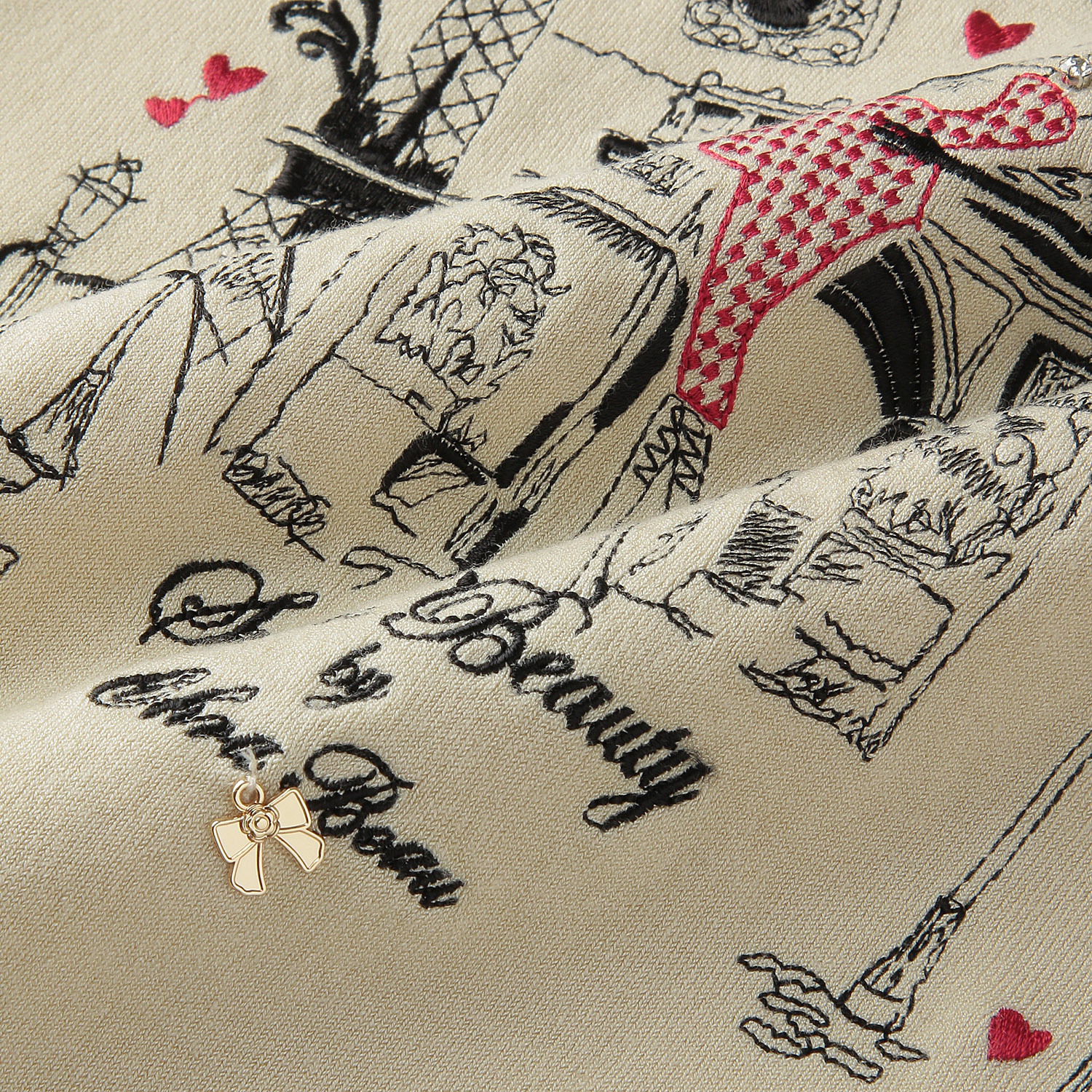 Super Beauty PARIS刺しゅう入りハイネックセーター - 画像6