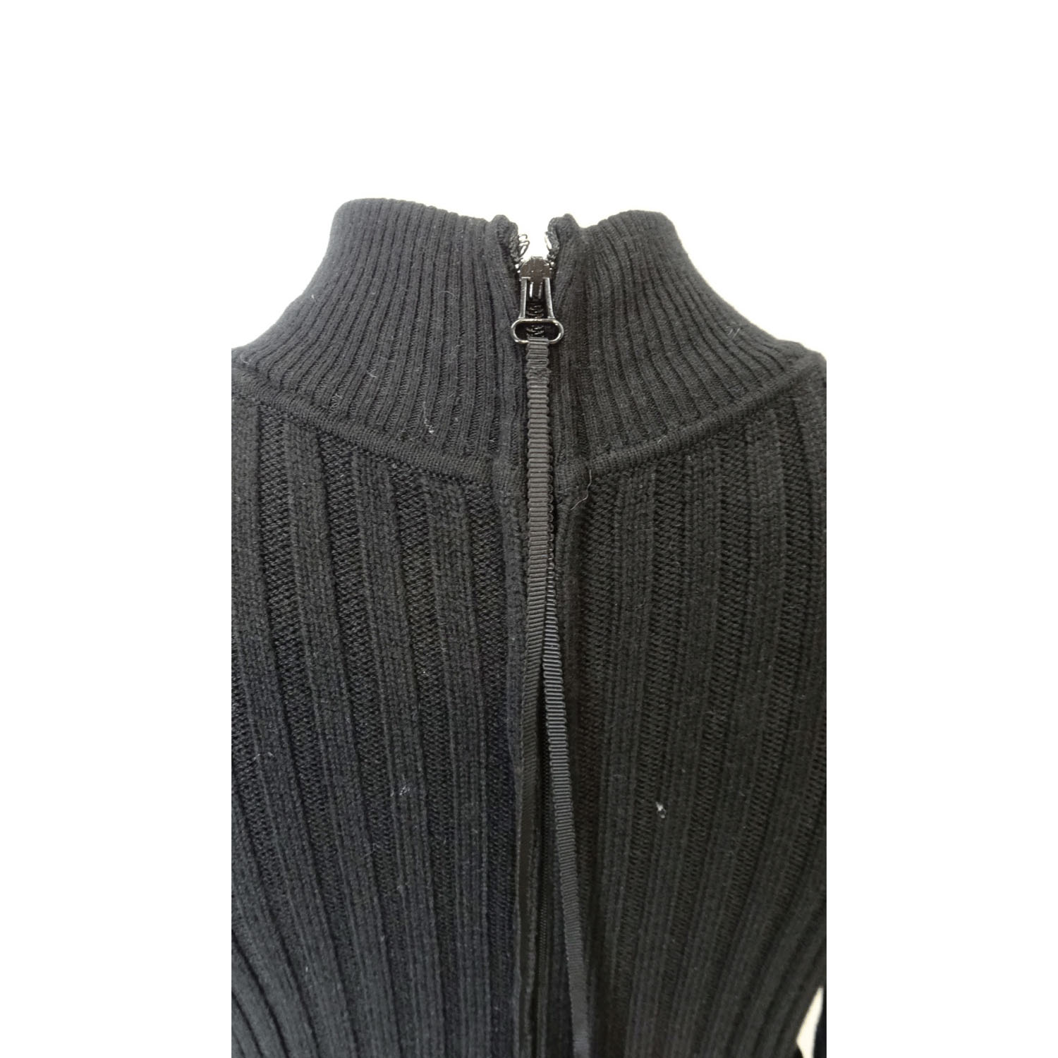 Super Beauty ウエスト異素材切替ケーブル編みハイネックワンピース - 画像8