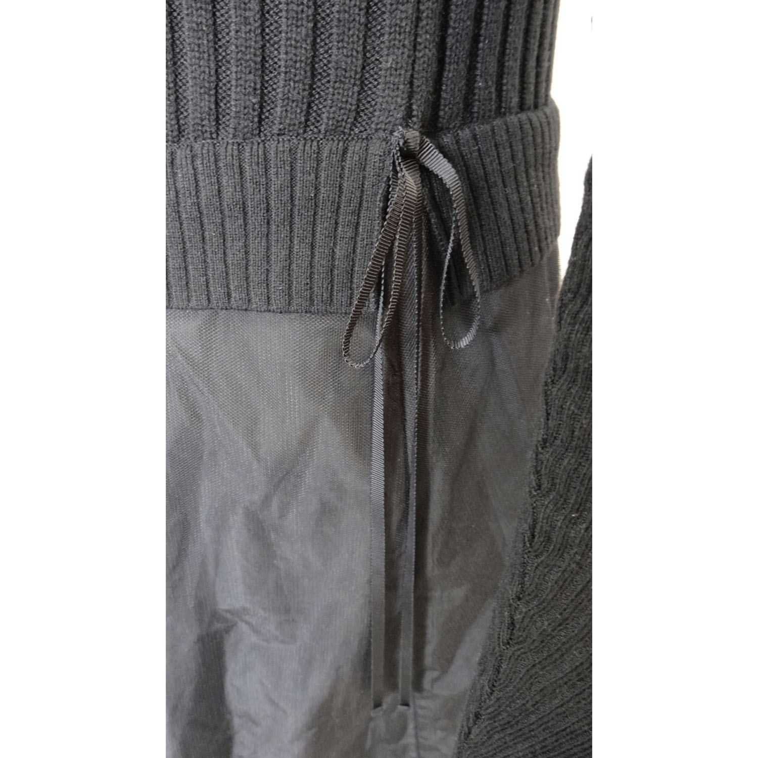 Super Beauty ウエスト異素材切替ケーブル編みハイネックワンピース - 画像10