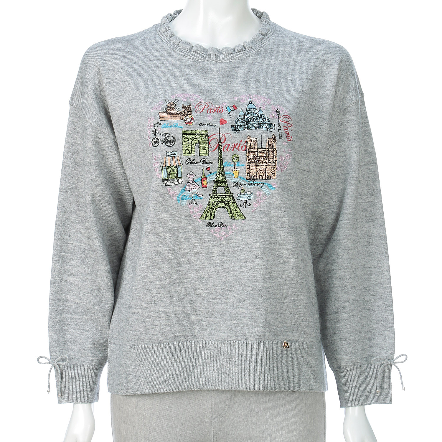 【Inata Live】Super Beauty パリ刺繍フリルセーター - 画像9