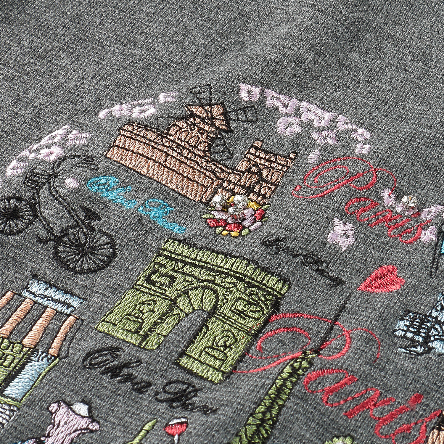 Super Beauty 胸元Paris刺しゅう入りハイネックニットワンピース - 画像10