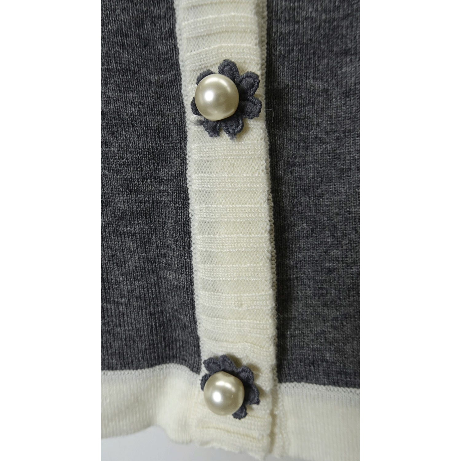 Super Beauty 配色ノーカラーニットカーディガン - 画像7