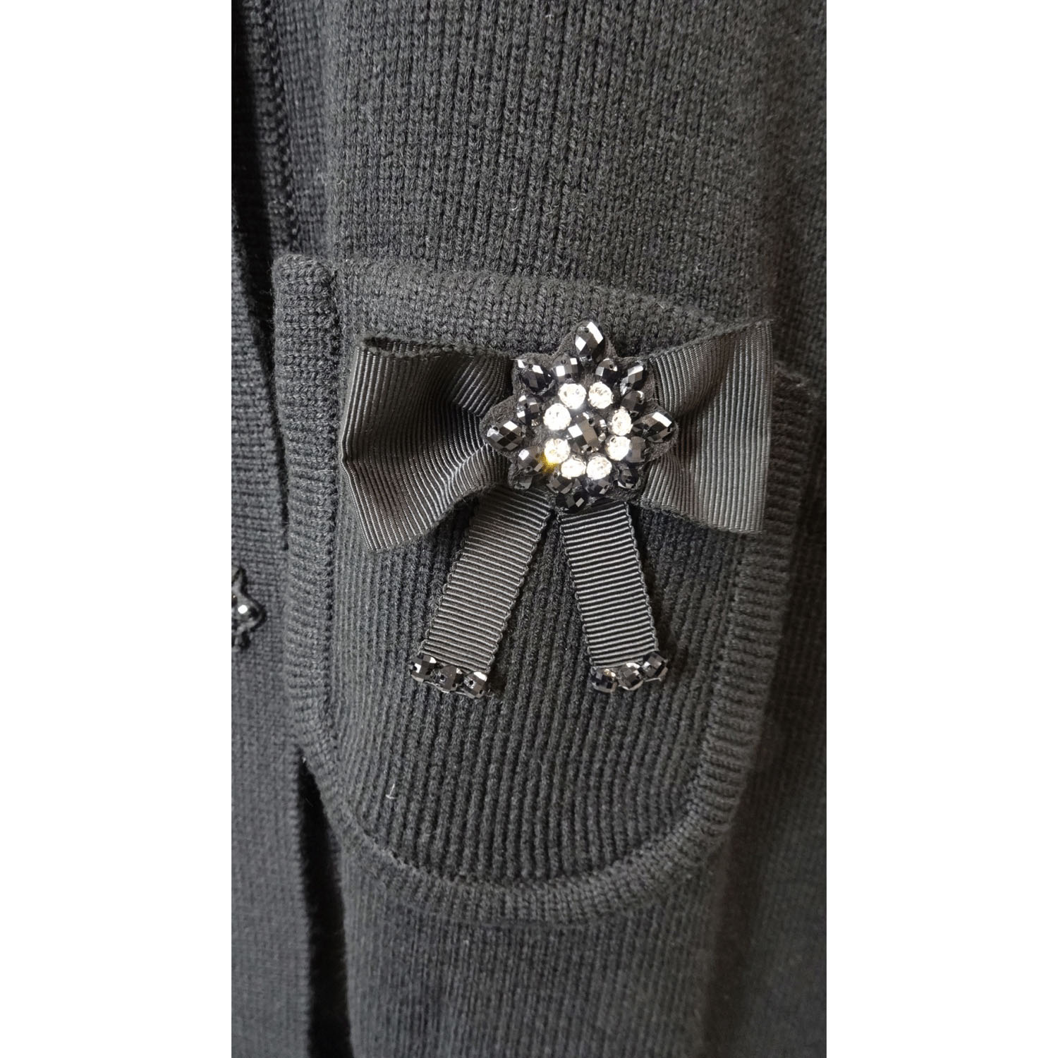 Super Beauty ファー襟ニットジャケット - 画像7