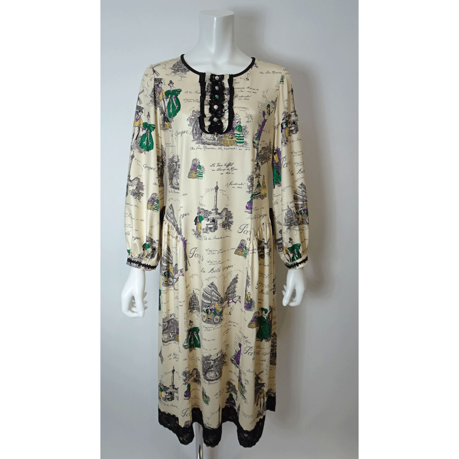 【Insta Live】Super Beauty 胸元×裾レースプリントワンピース - 画像4