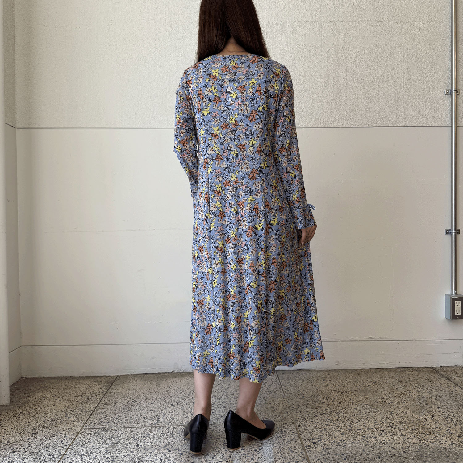 Super Beauty 小花プリントパワーネット素材ワンピース - 画像4