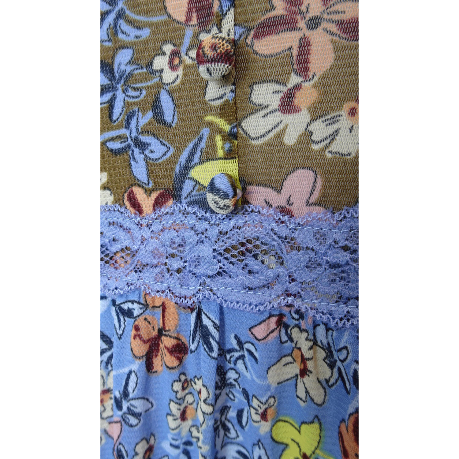 Super Beauty 小花プリントパワーネット素材ワンピース - 画像9