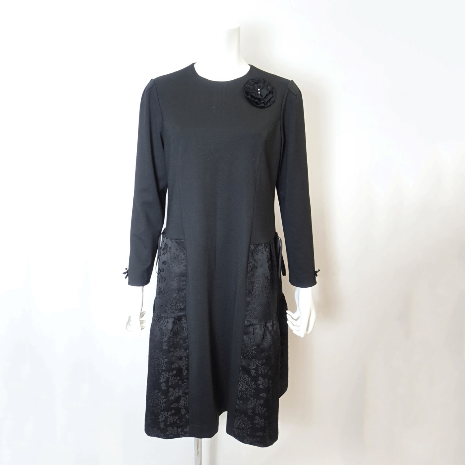 Super Beauty ジャガード織×ダンボールニット素材切替ワンピース - 画像2