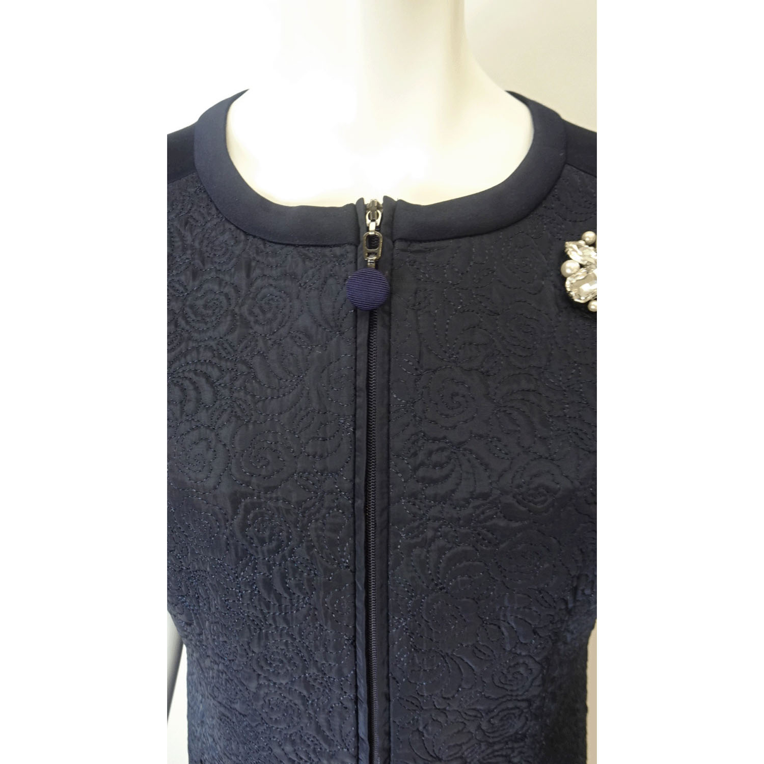 Super Beauty キルティング生地切替前あきワンピース - 画像13