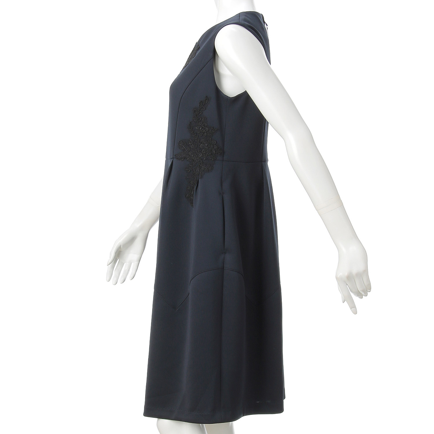 【Insta Live】Super Beauty レースデザイン×ポンチ素材タックワンピース - 画像8