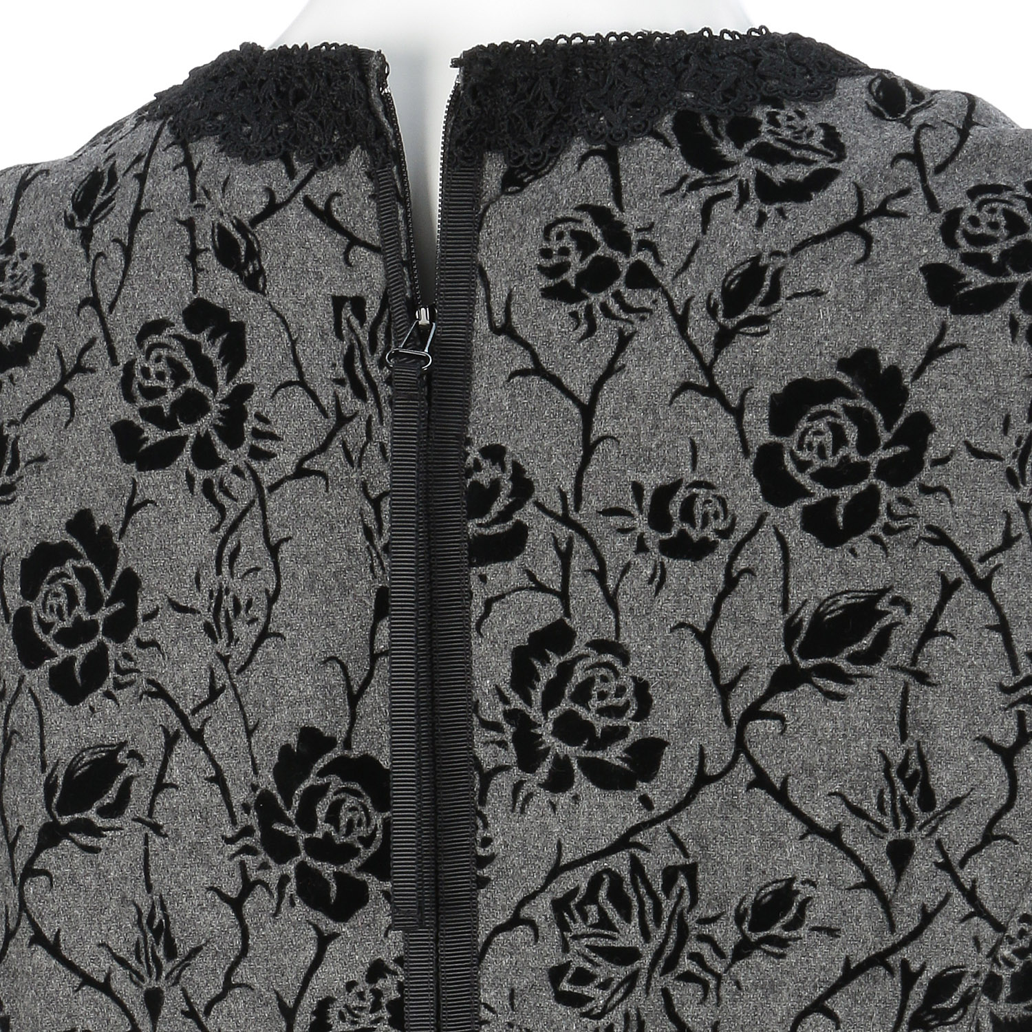 Super Beauty Vネックフロッキープリント切替ワンピース - 画像11