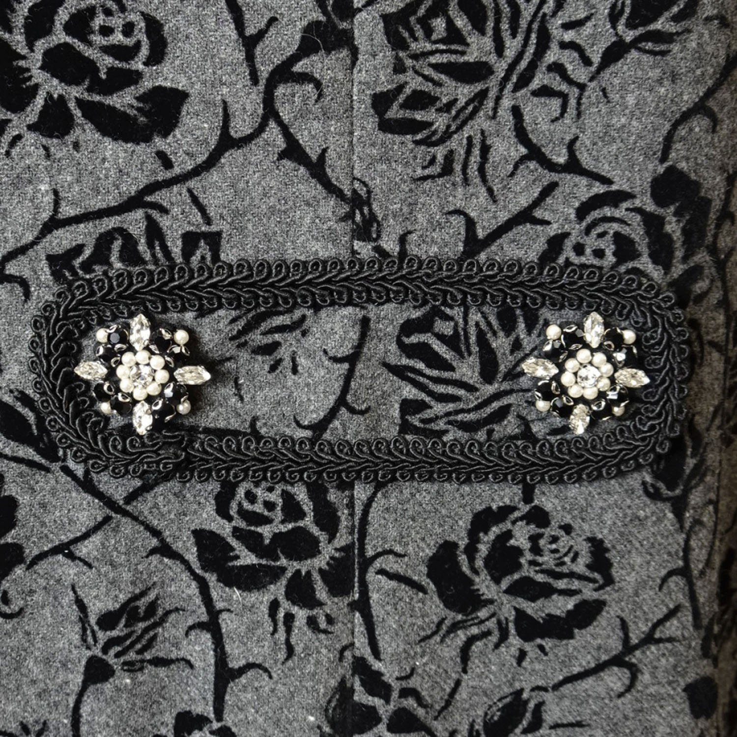 Super Beauty 裾フリルフロッキプリント前あきワンピース - 画像6