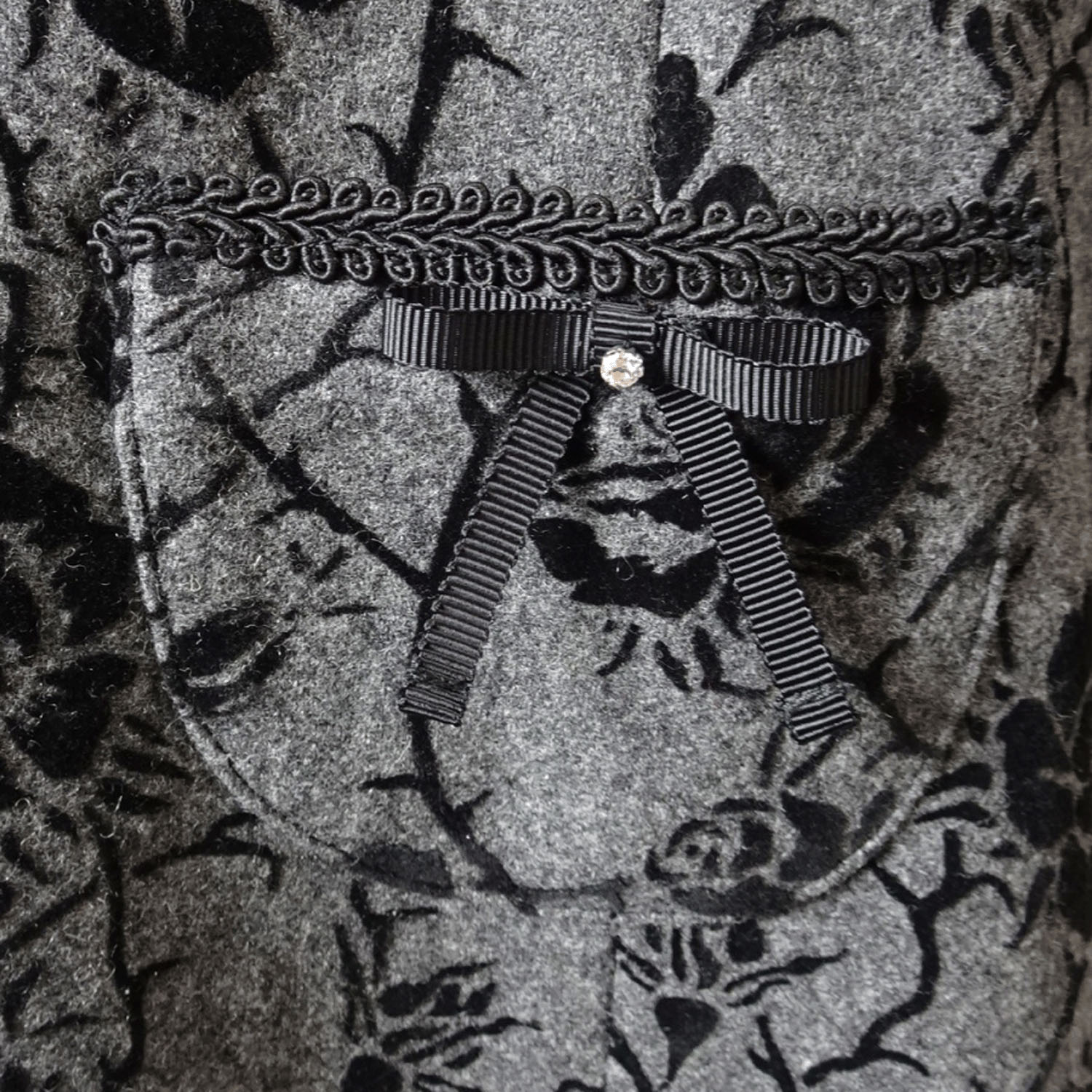 Super Beauty 裾フリルフロッキプリント前あきワンピース - 画像9