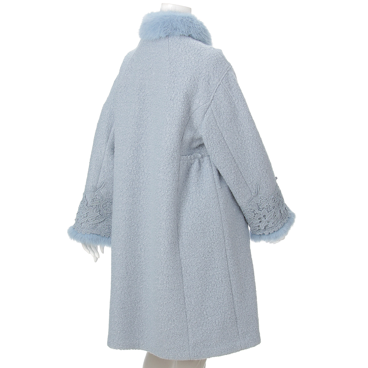 【Inata Live】Super Beauty ファー使い花モチーフ付コート - 画像14