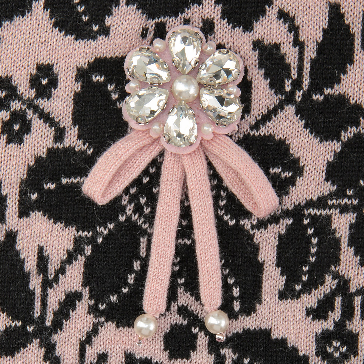 Super Beauty 花柄ジャカードニットチュニックプルオーバー - 画像9