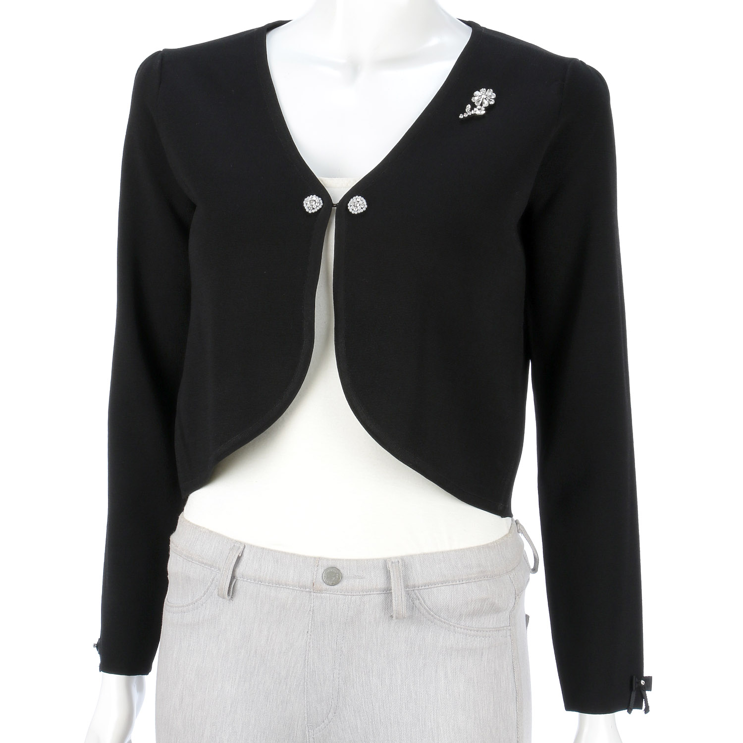 【Insta Live】Super Beauty ジュエルボタン付きクロップドカーディガン - 画像15