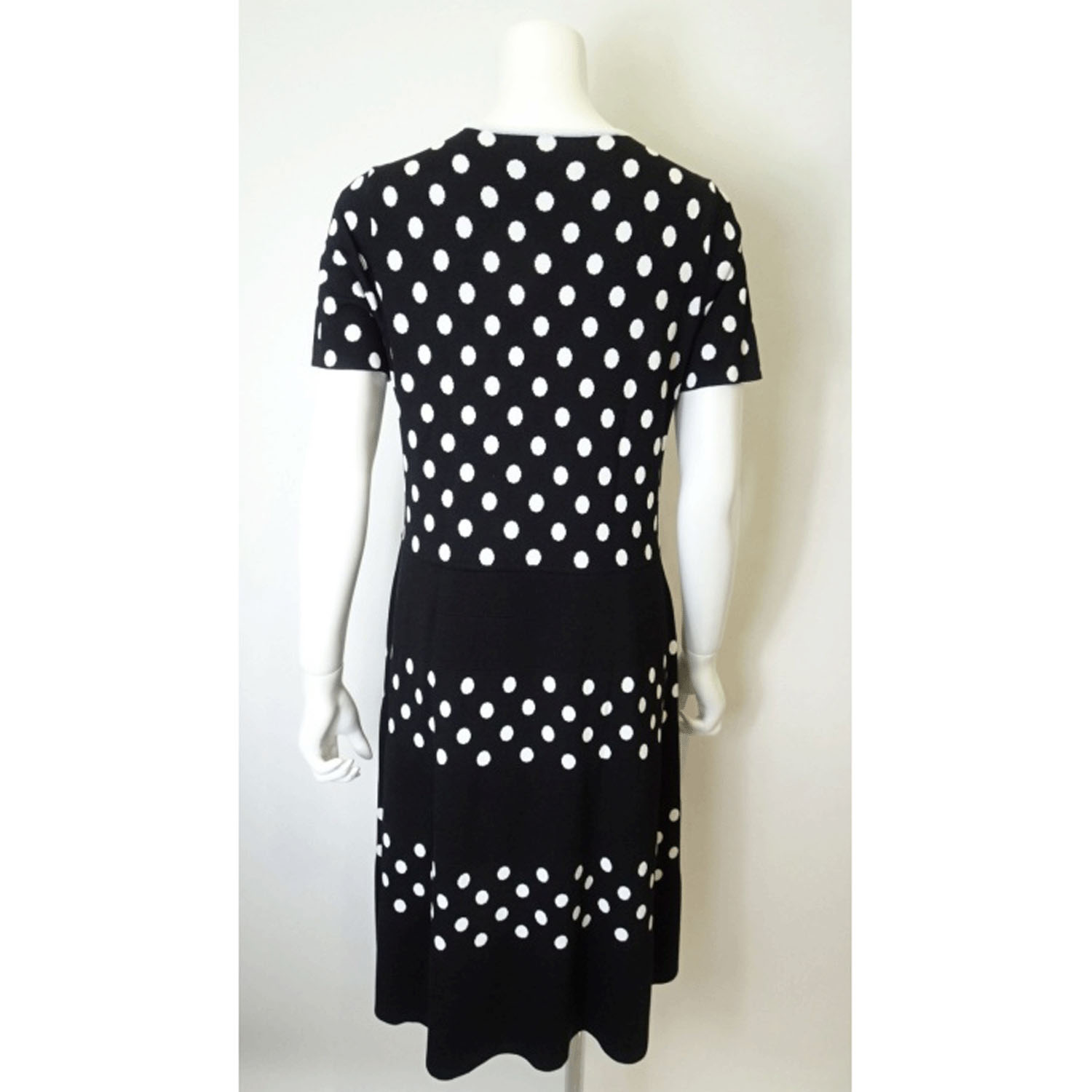 Super Beauty 水玉ジャカード編み切替ニットワンピース - 画像4