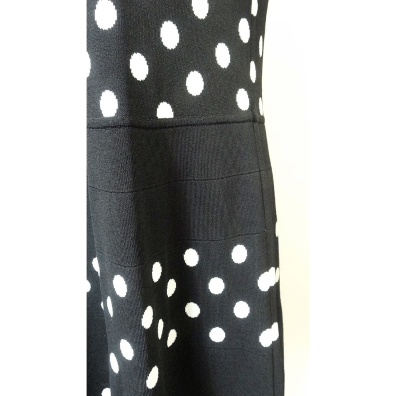 Super Beauty 水玉ジャカード編み切替ニットワンピース - 画像6