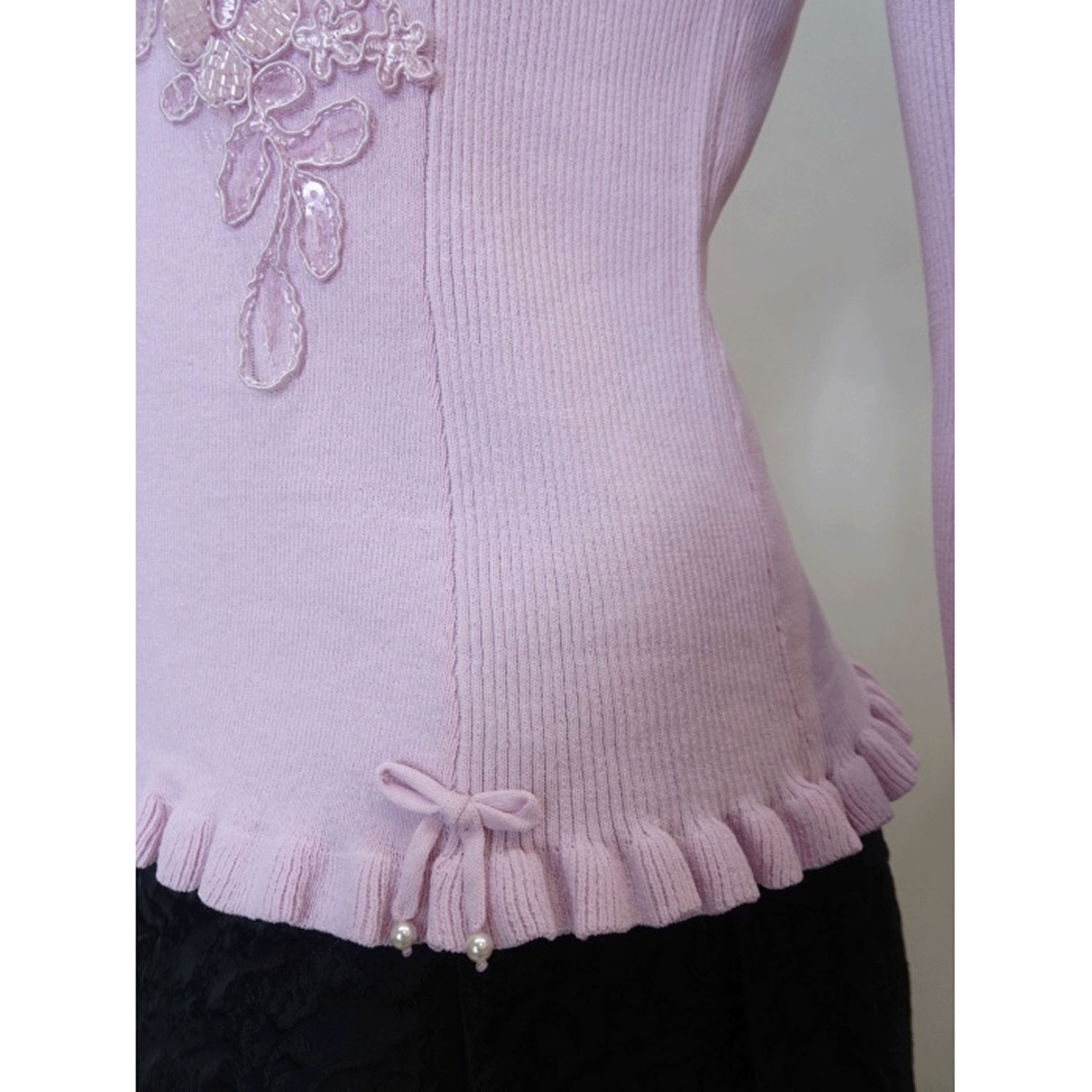 【Insta Live】Super Beauty 前立てスパンコール使い裾フリルカーディガン - 画像18