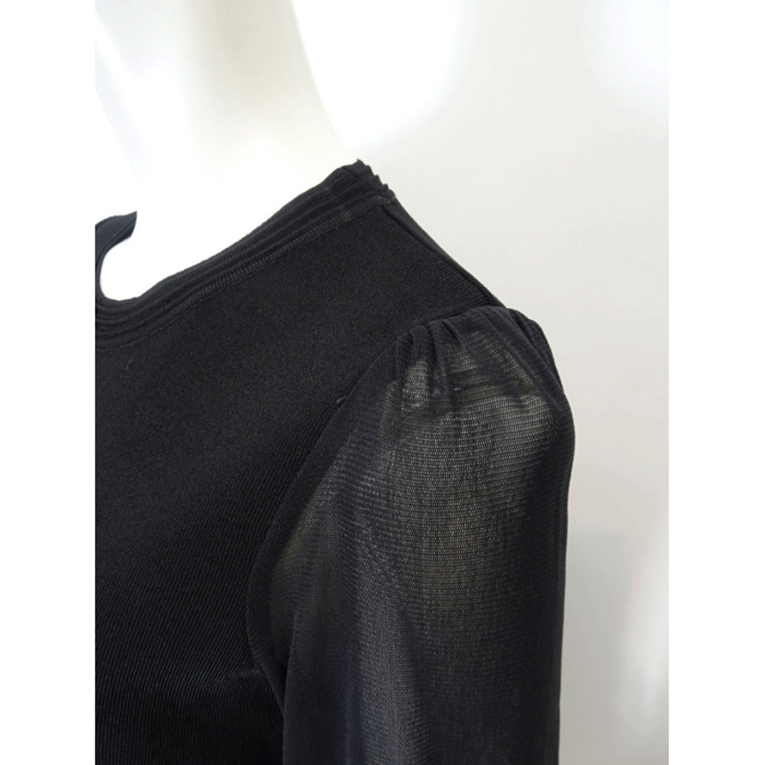 Super Beauty かぎ針花モチーフ付袖パワーネット素材セーター - 画像10