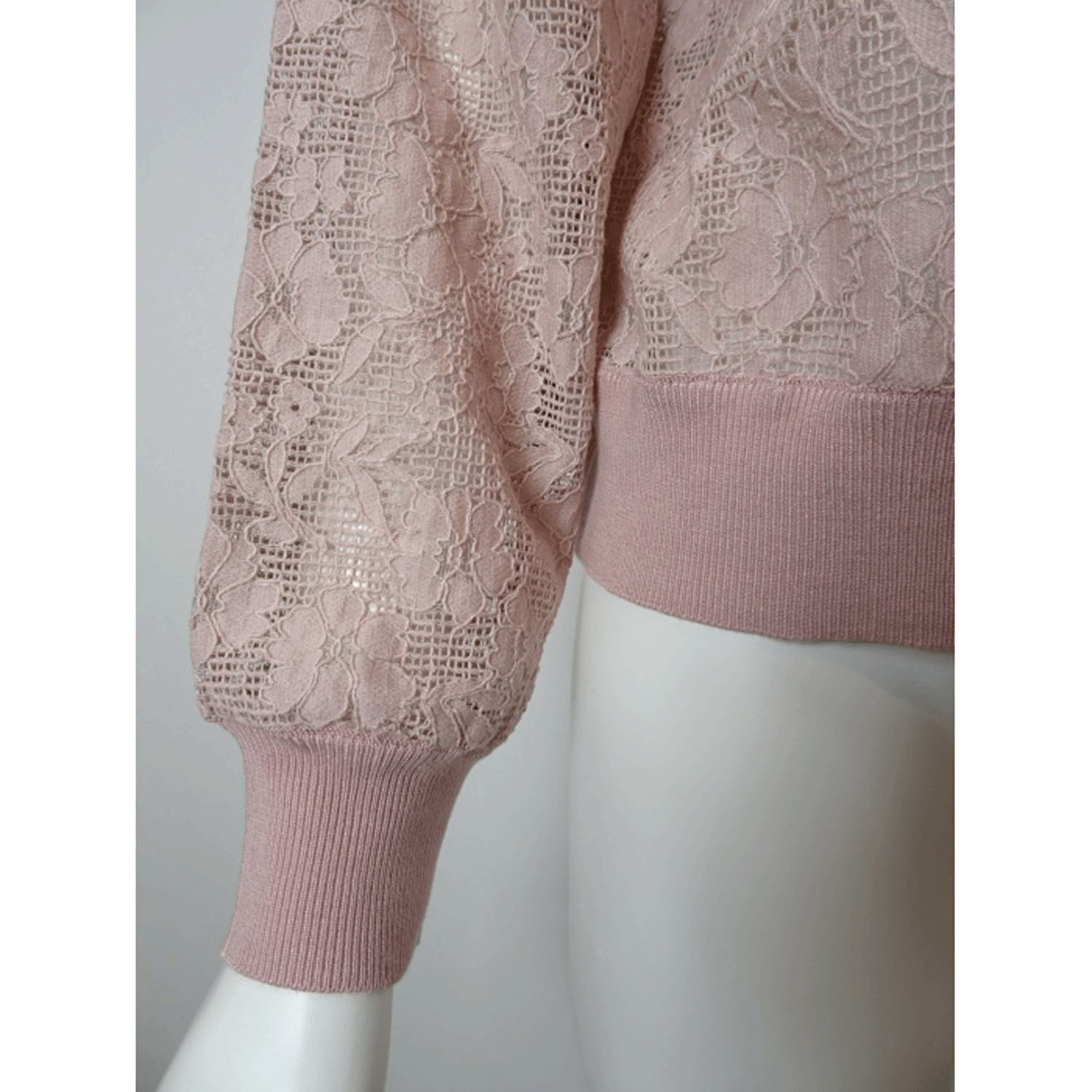 Super Beauty レース編みジップアップニットカーディガン - 画像13