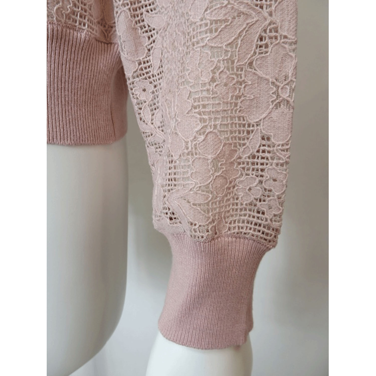 Super Beauty レース編みジップアップニットカーディガン - 画像18