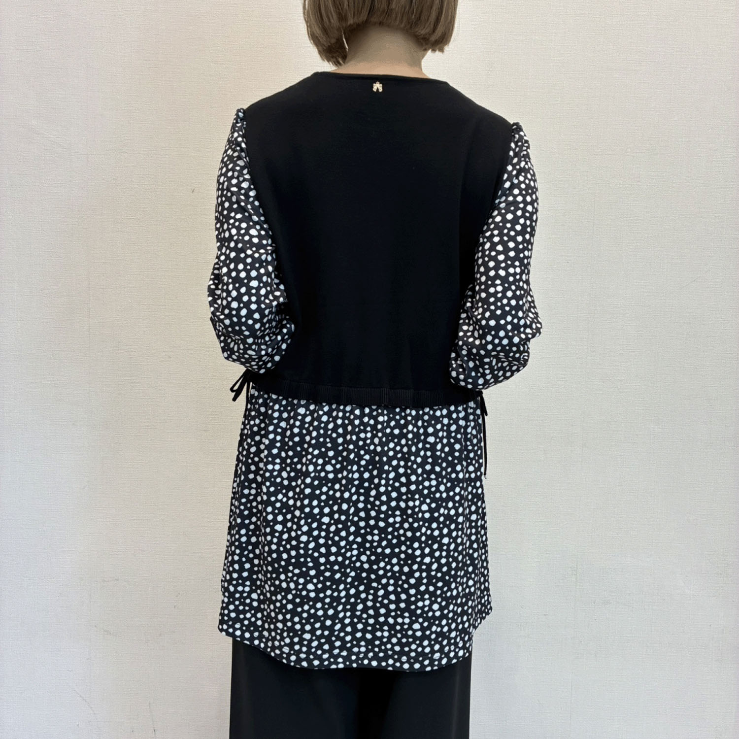 【Insta Live】Super Beauty 水玉柄異素材ドッキングチュニック - 画像4