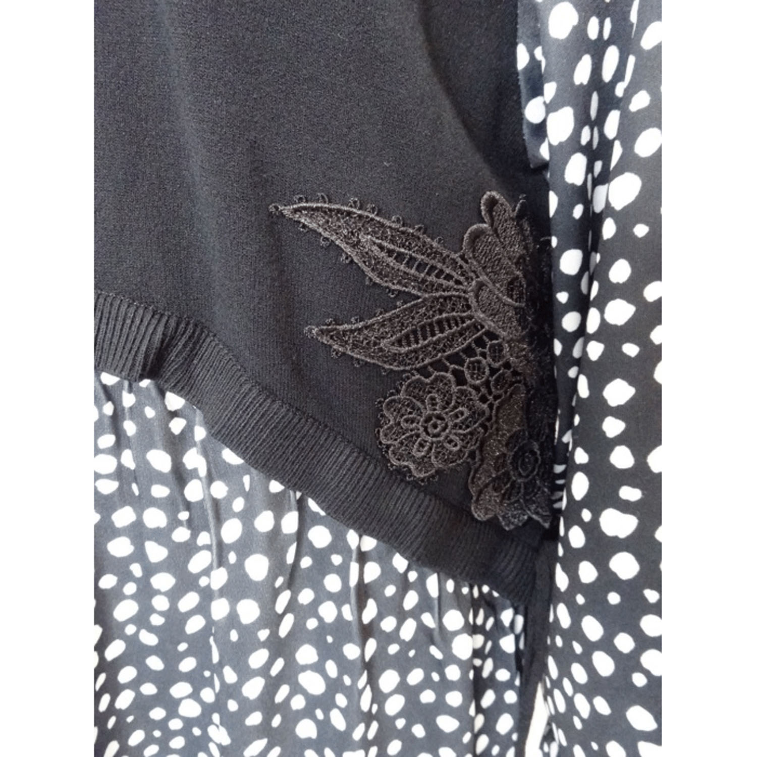 【Insta Live】Super Beauty 水玉柄異素材ドッキングチュニック - 画像10