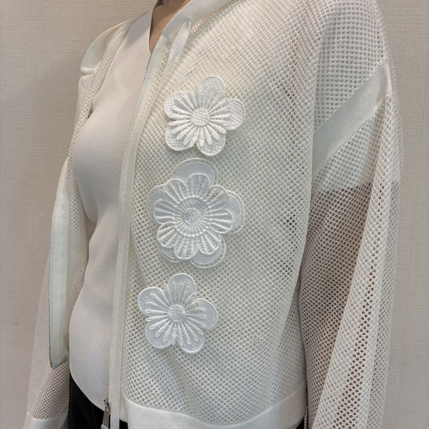 【LIVE ARCHIVE】Super Beauty 花モチーフ付透かし編みニットパーカー - 画像5