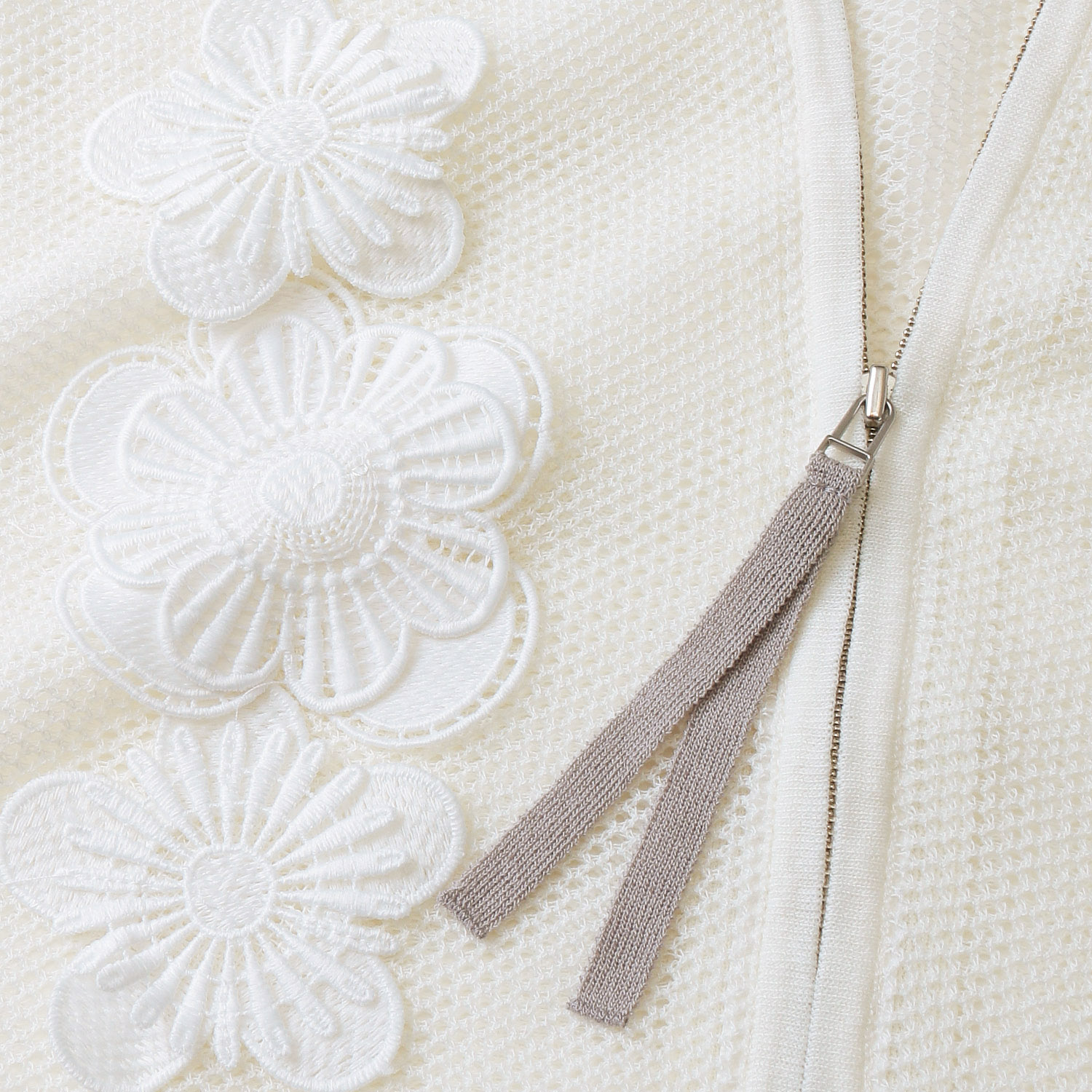 【LIVE ARCHIVE】Super Beauty 花モチーフ付透かし編みニットパーカー - 画像9