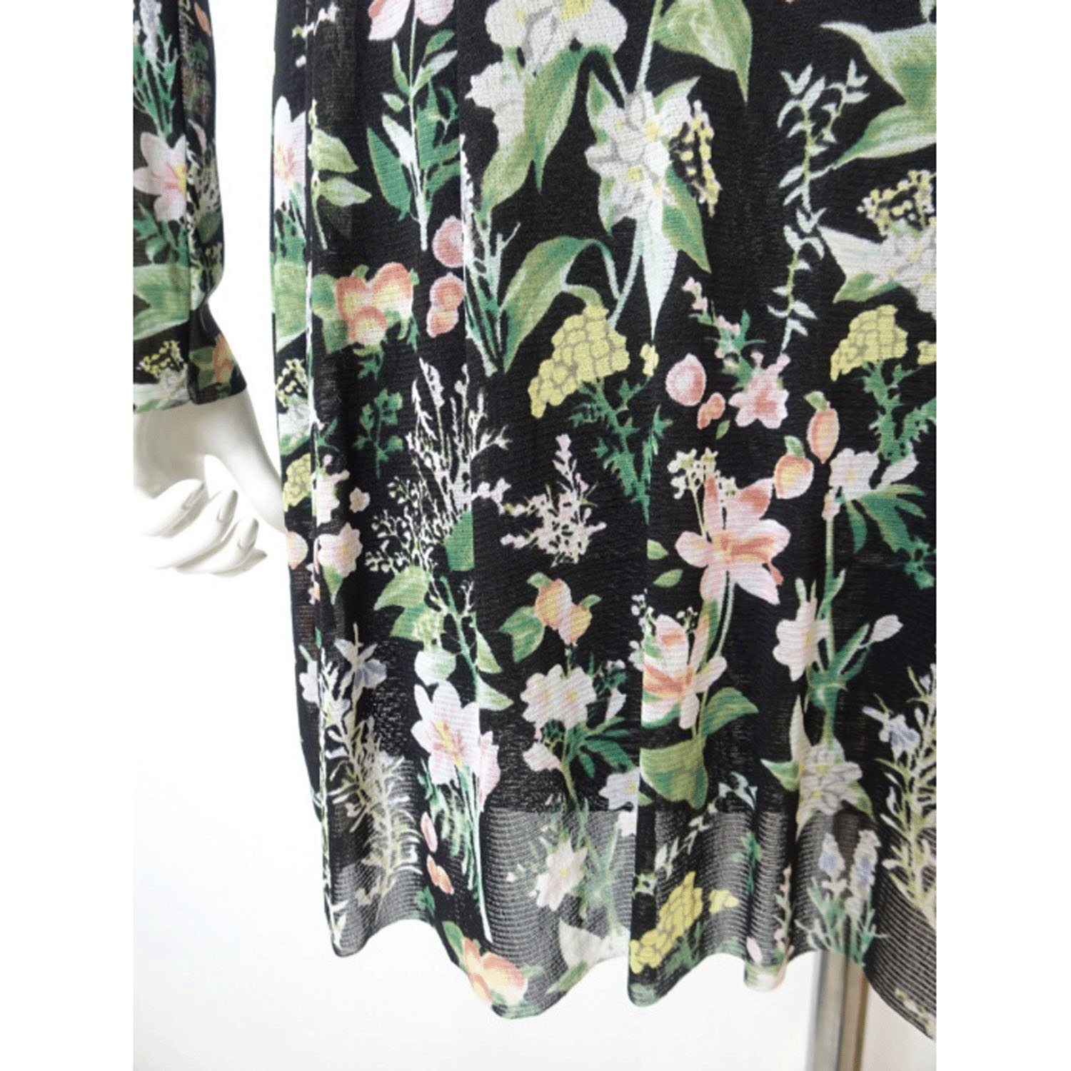 Super Beauty アシンメトリーヘム花柄プリントパワーネット素材チュニック - 画像12